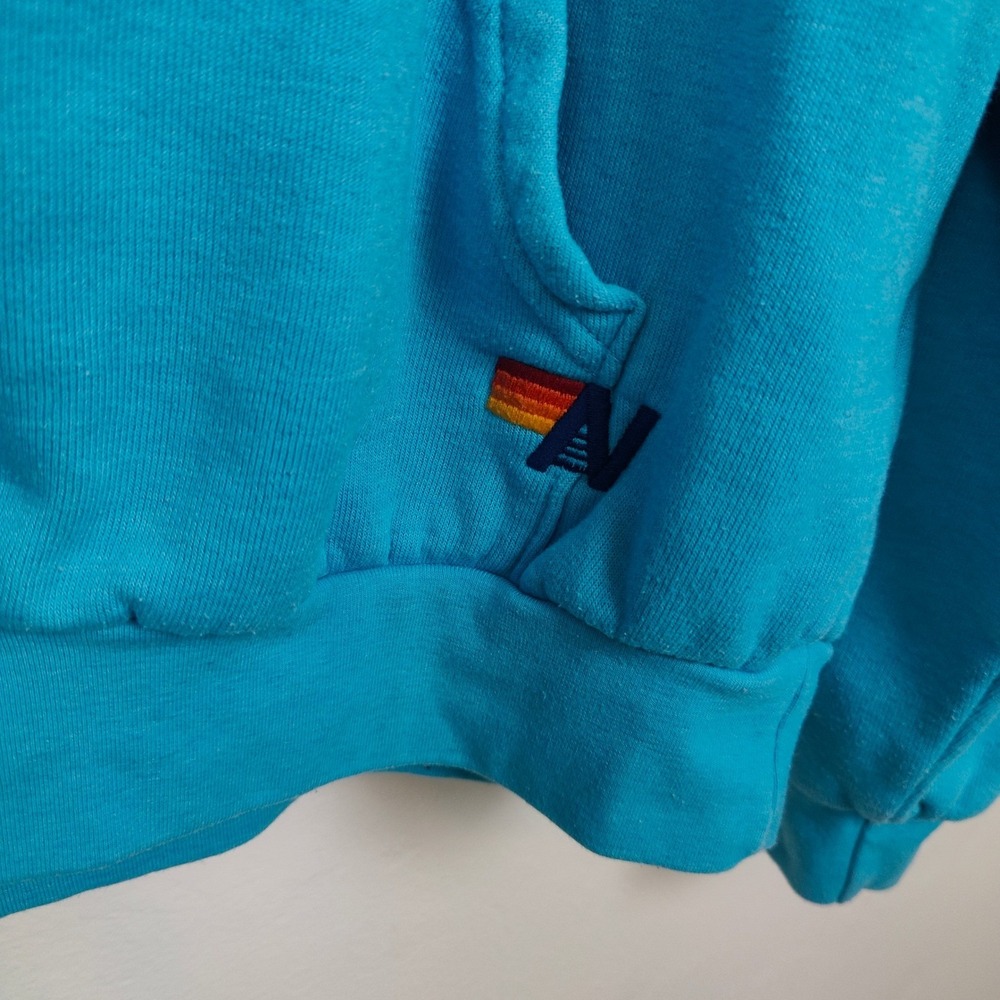 Aviator Nation Hoodie Size Small Blue Surf Graphic Sleeve Logo Retro Surfcore - Picture 4 of 10